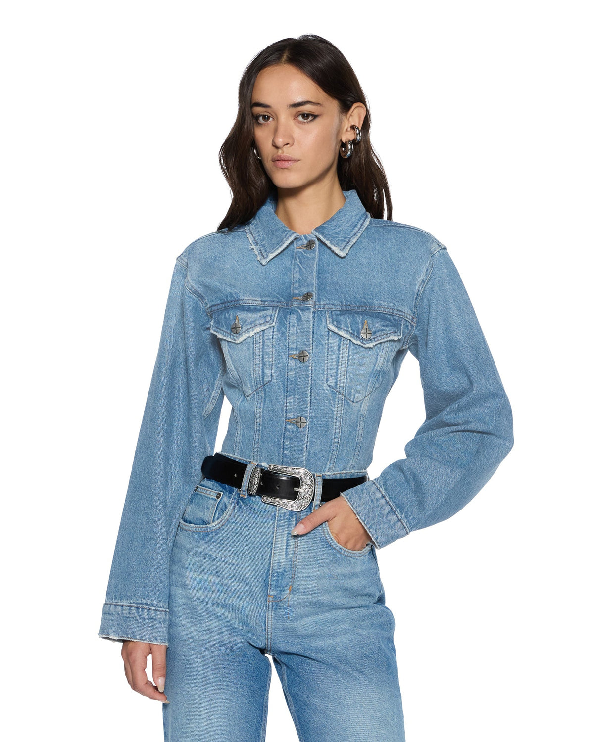 WOMENS CINCHED JACKET CROP TRU VINTAGE JACKETS
