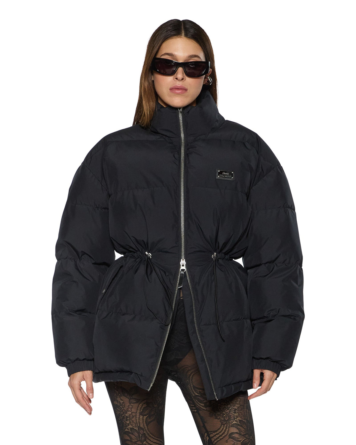 CINCHED PUFFER BLACK