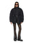 WOMENS  CINCHED PUFFER BLACK REGULAR JACKETS
