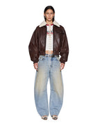 Womens Highway Bomber Chocolate Oversized Jackets - Brown