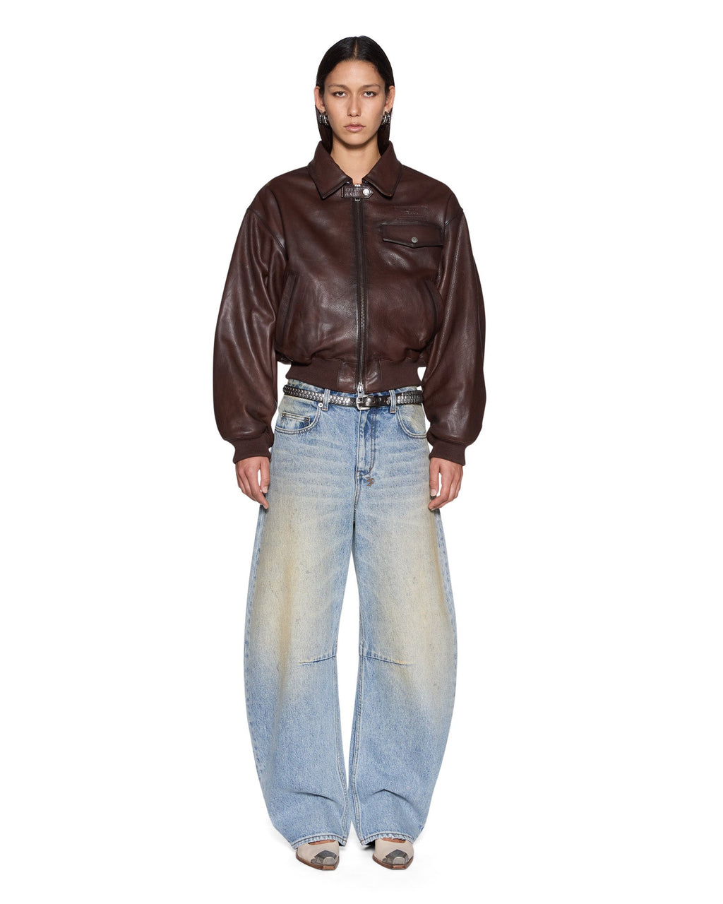 Womens Highway Bomber Chocolate Oversized Jackets - Brown