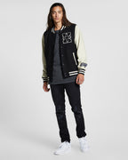 MENS KING PATCH LETTERMAN BLACK JACKETS