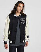 MENS KING PATCH LETTERMAN BLACK JACKETS