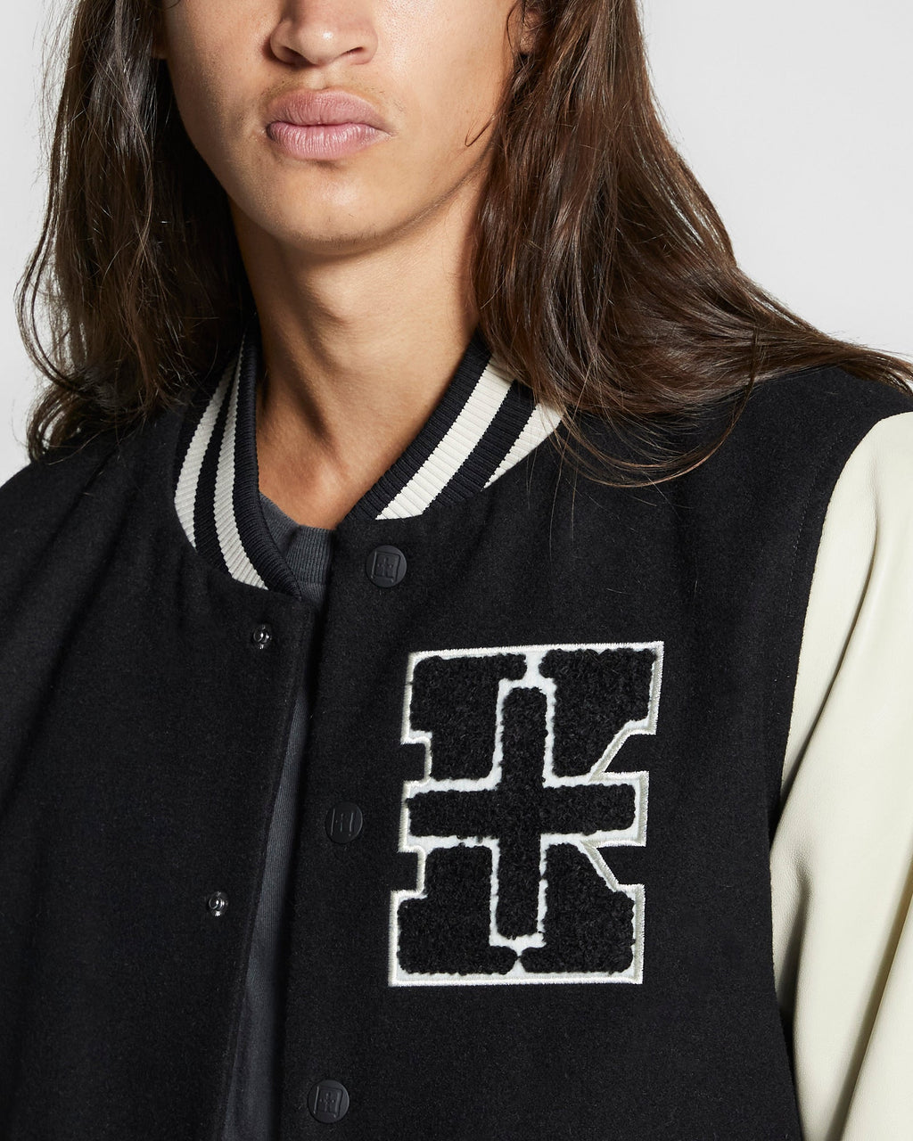 MENS KING PATCH LETTERMAN BLACK JACKETS