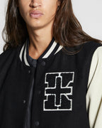 MENS KING PATCH LETTERMAN BLACK JACKETS