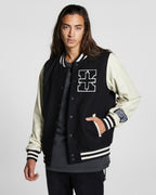 MENS KING PATCH LETTERMAN BLACK JACKETS