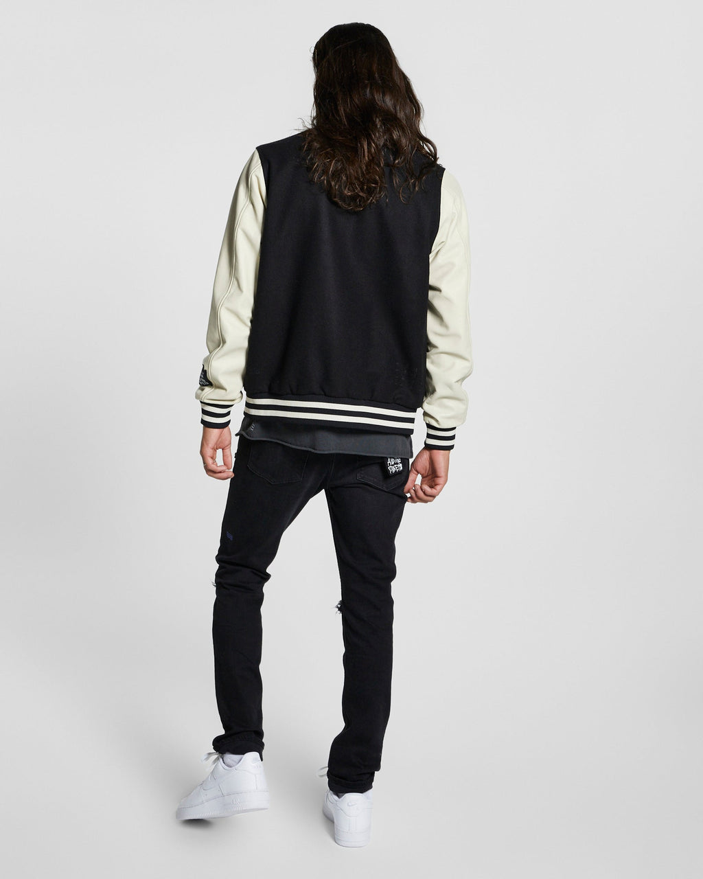 MENS KING PATCH LETTERMAN BLACK JACKETS