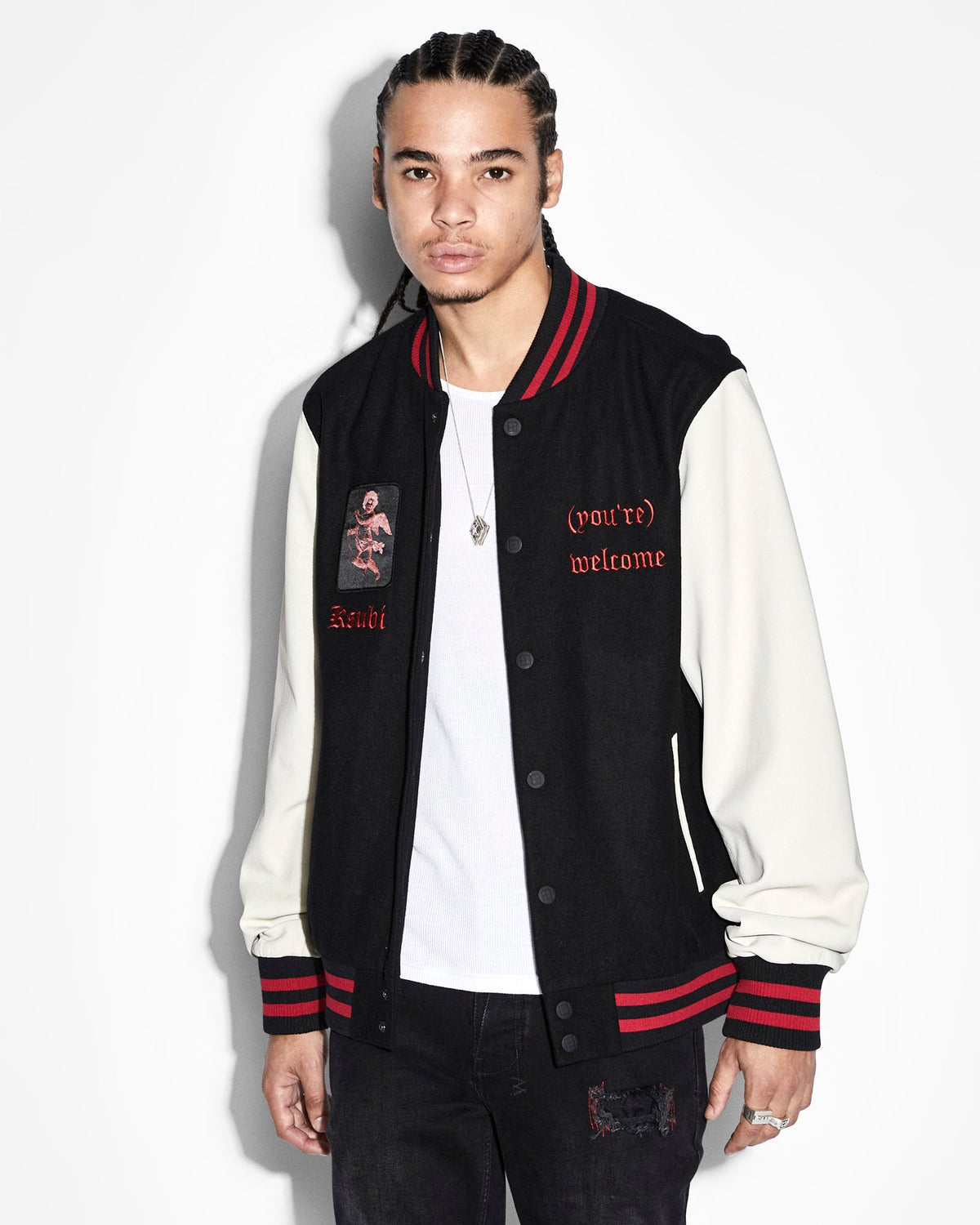 MENS ICONS LETTERMAN JACKET BLACK JACKETS