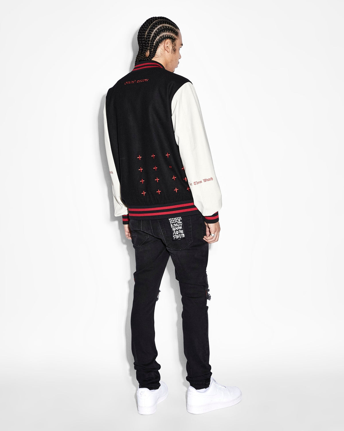 MENS ICONS LETTERMAN JACKET BLACK JACKETS
