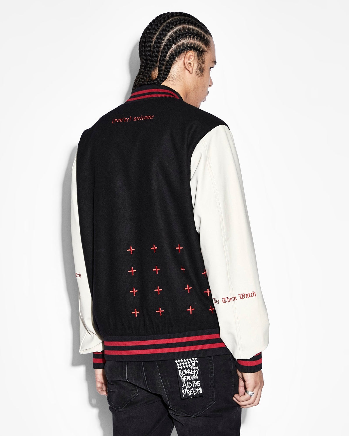 MENS ICONS LETTERMAN JACKET BLACK JACKETS