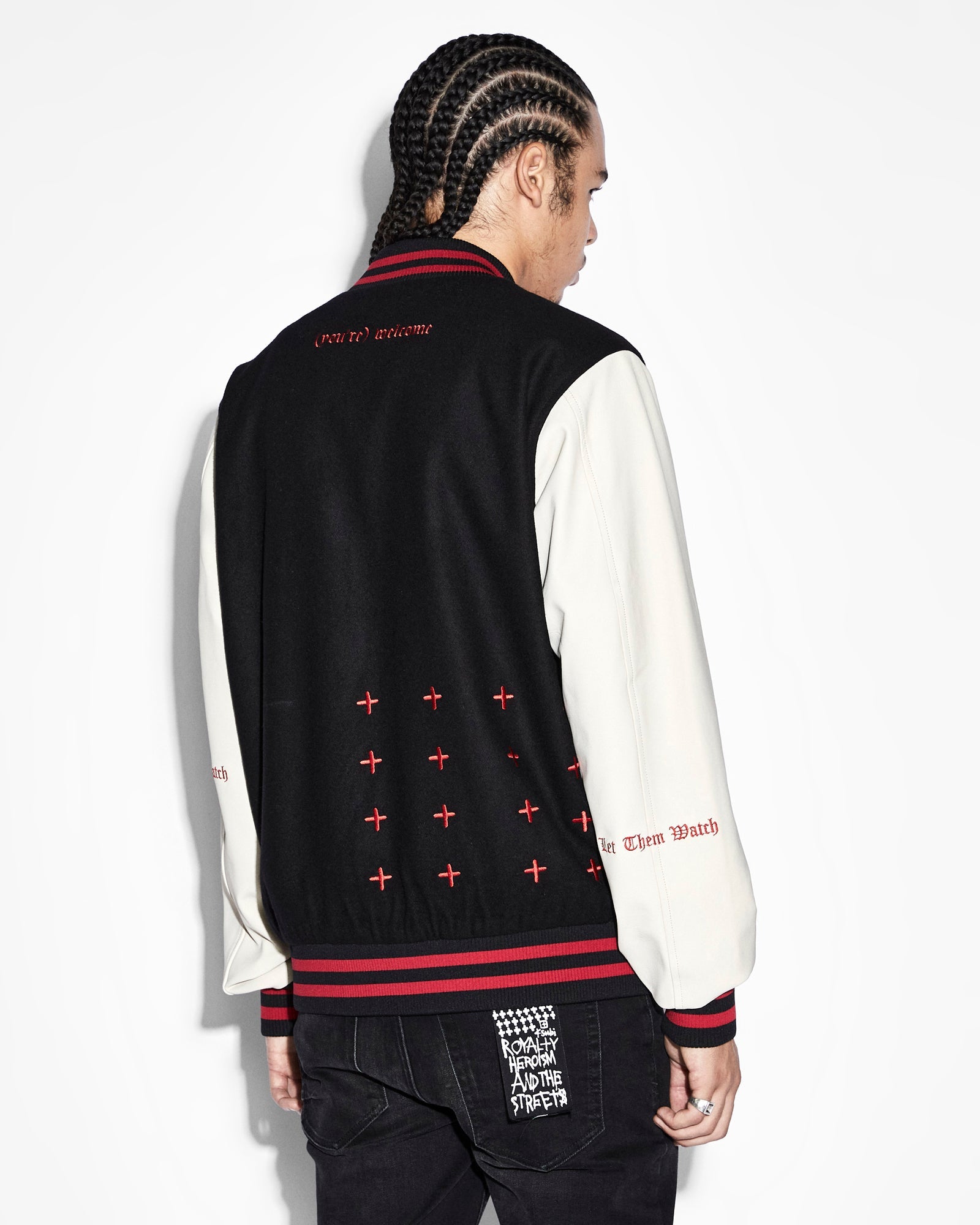 MENS ICONS LETTERMAN JACKET BLACK REGULAR JACKETS