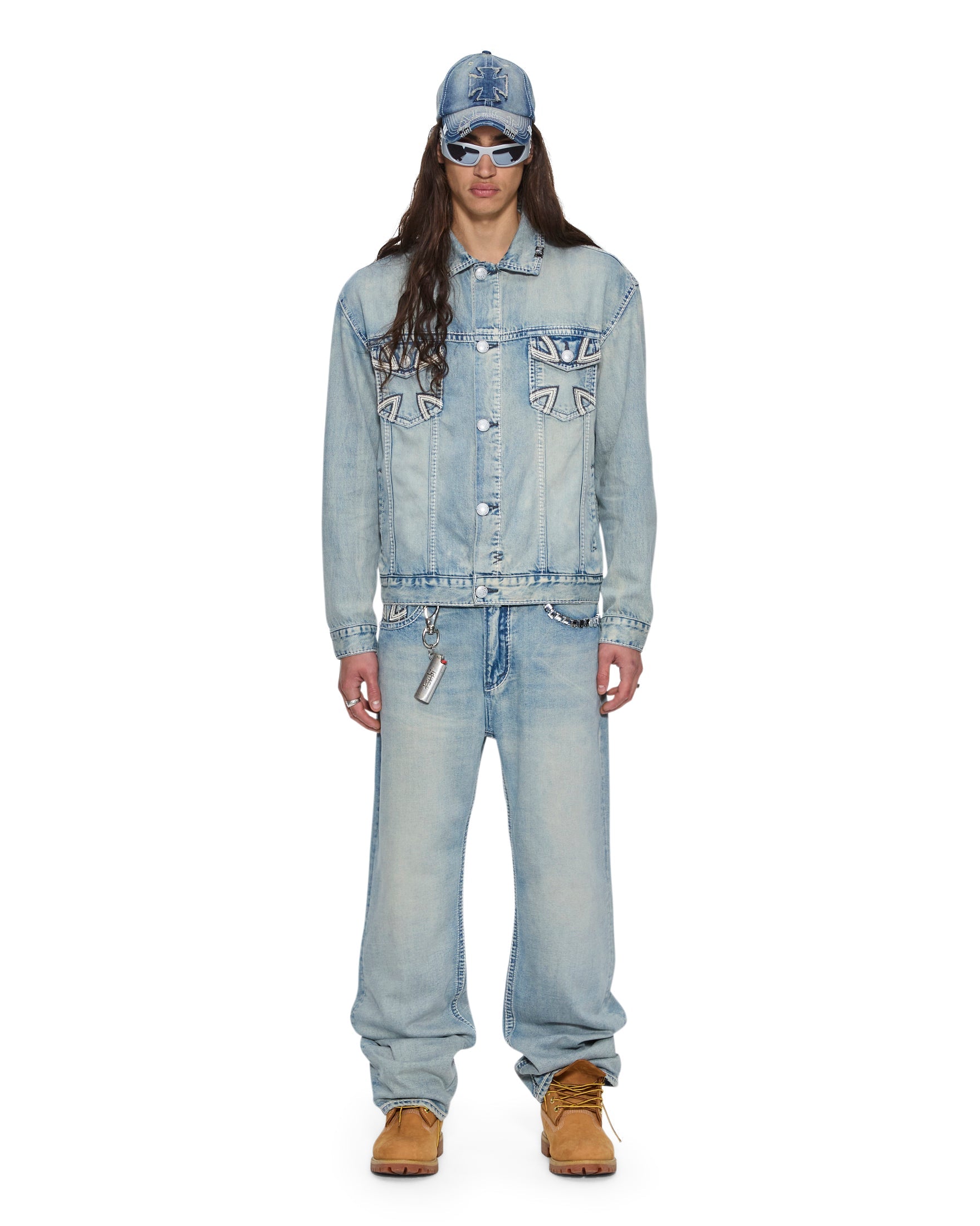 MENS  KSUBI X ALICE HOLLYWOOD TORO PUNK BOOTCUT DENIM JEANS