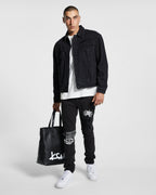 MENS CHITCH K PATCH ACE BLACK DENIM JEANS