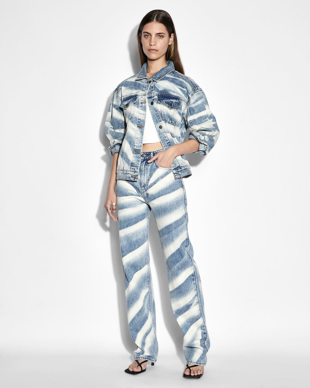 Womens Oversized Jacket Strokes Oversized Jackets - Denim