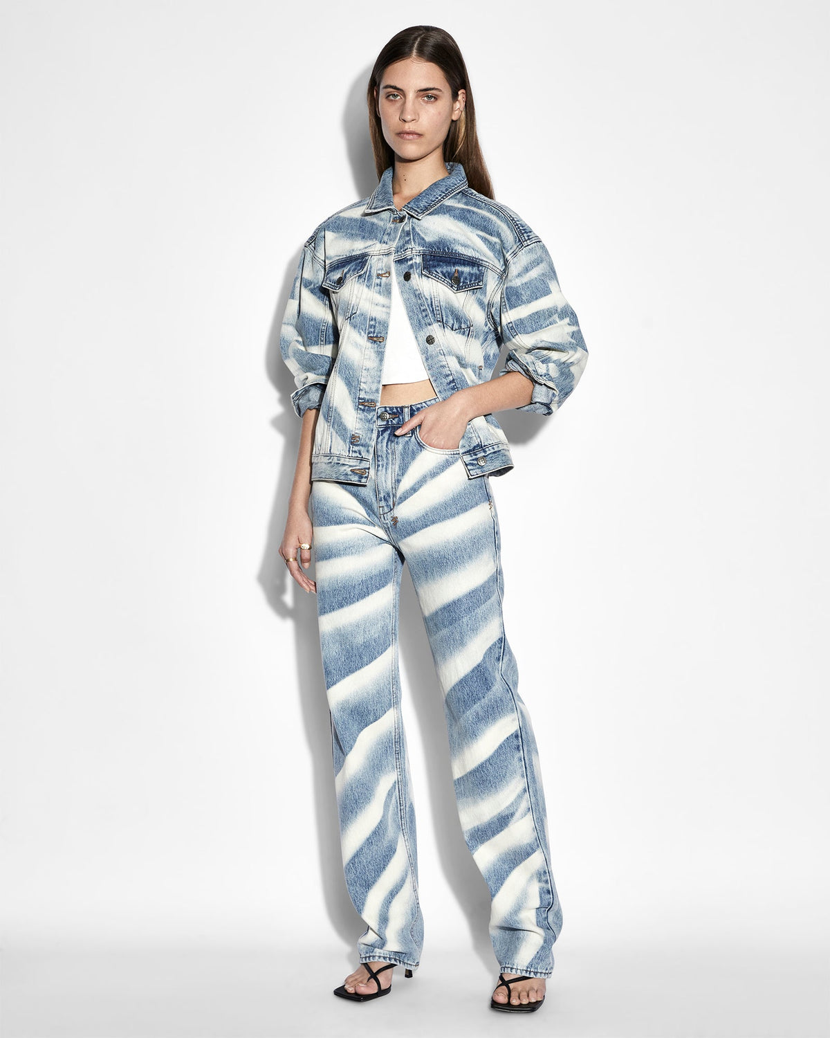 Womens Oversized Jacket Strokes Oversized Jackets - Denim