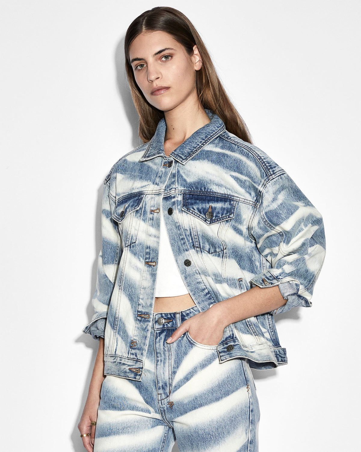 Womens Oversized Jacket Strokes Oversized Jackets - Denim