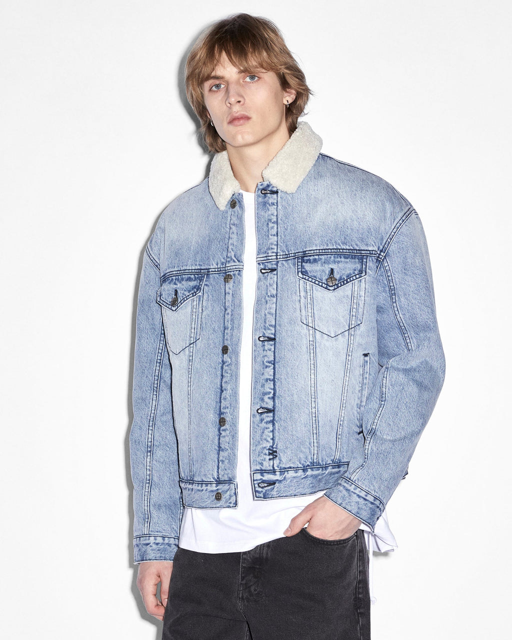 MENS OH G JACKET SHERPA MID BLUE JACKETS