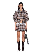 Womens Boxer Skort Plaid White Regular Skirts - Multi Colour