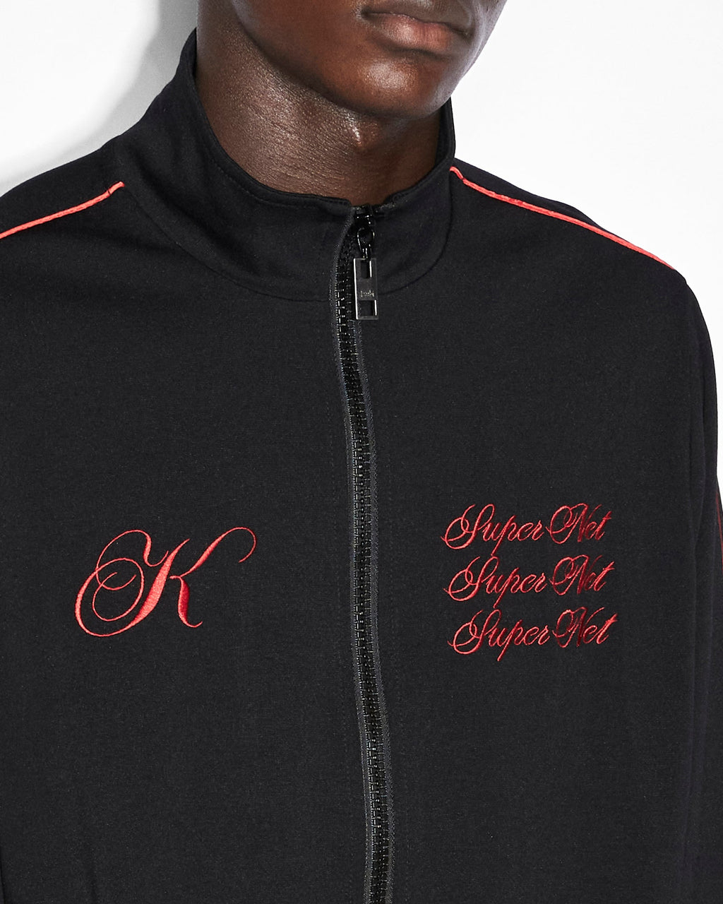 Mens Scripted Antidote Trak Jacket Black/red Relaxed Jackets - Black