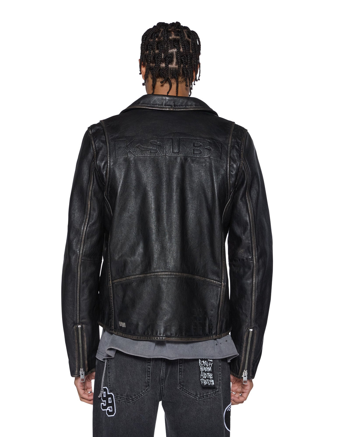 MENS SOTT CAPITOL LEATHER JACKET BLACK JACKETS