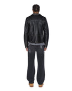 MENS SOTT CAPITOL LEATHER JACKET BLACK JACKETS