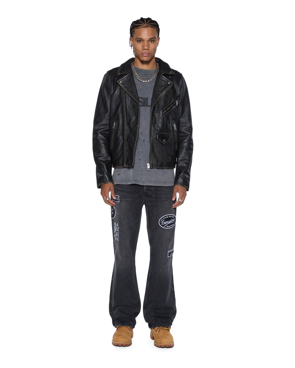 MENS SOTT CAPITOL LEATHER JACKET BLACK JACKETS