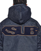 Mens Sott Slouchy Bomber Jacket Raw Relaxed Jackets - Denim