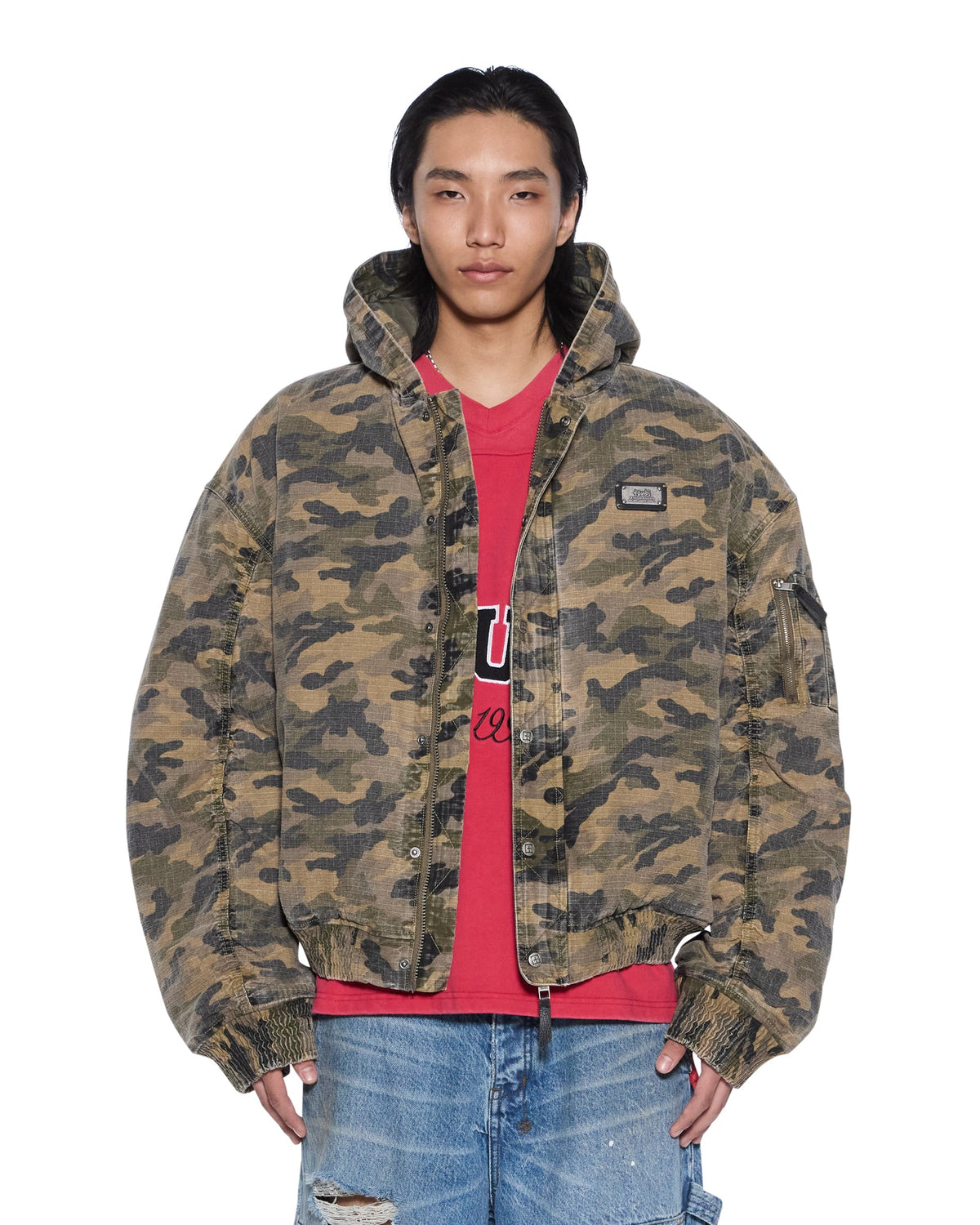 Mens Plated Bomber Jacket Camo Jackets | Ksubi ++