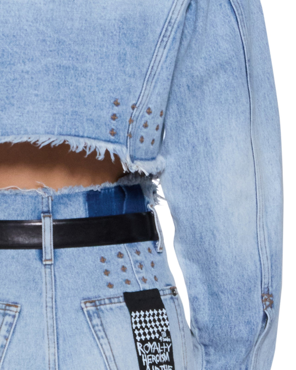 WOMENS TORN OFF CROP TRUCKER VAPOUR JACKETS