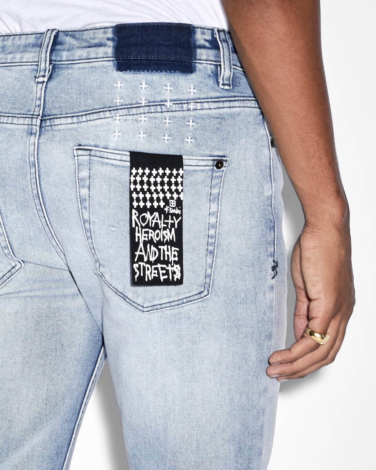 Mens Hazlow Philly Blue Straight Denim Jeans - Denim
