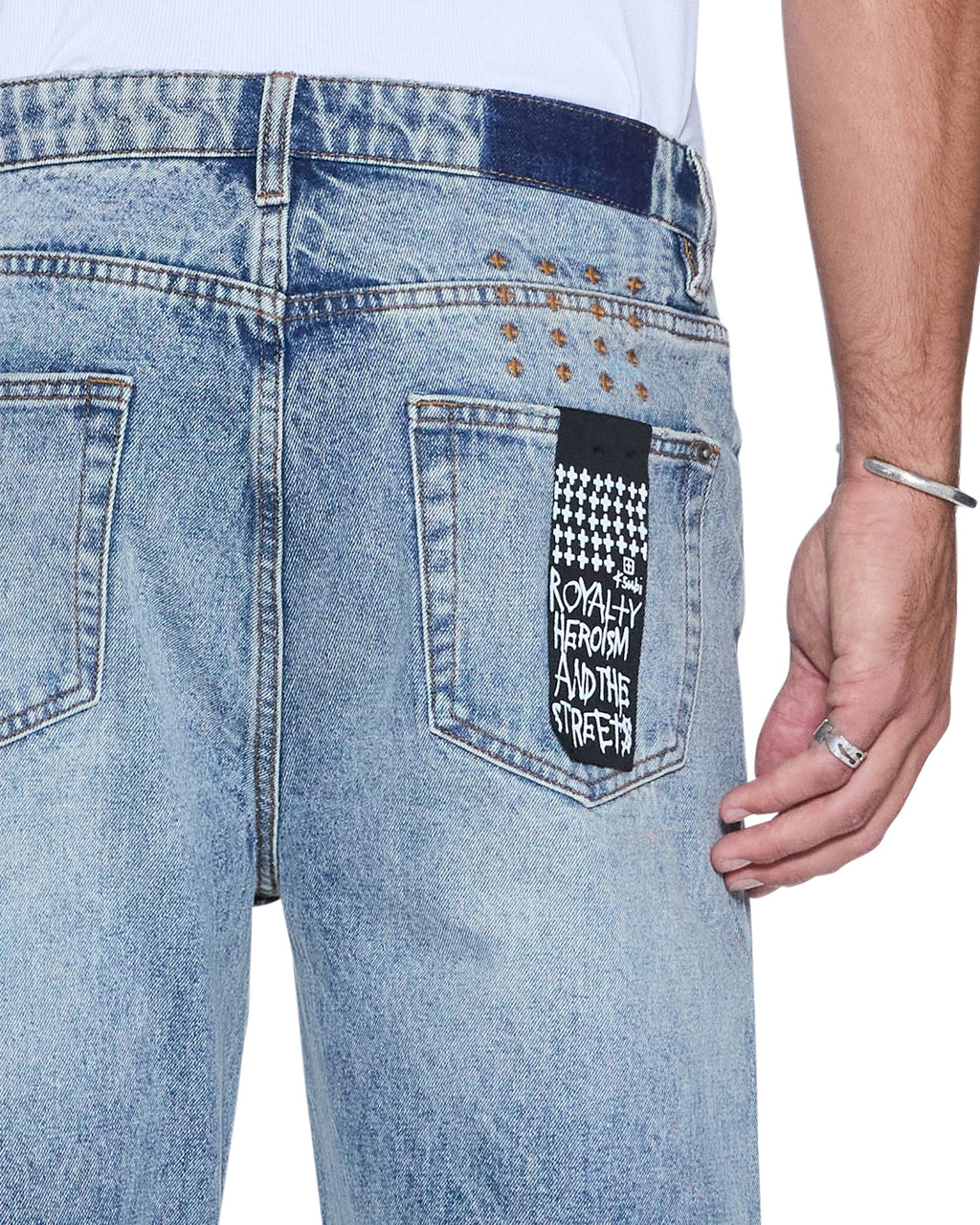 MENS ANTI K CHAMPAGNE BLUE DENIM JEANS