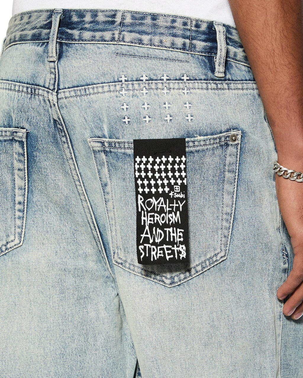 MENS ANTI K PUNK BLUE DENIM JEANS
