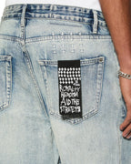 MENS ANTI K PUNK BLUE DENIM JEANS