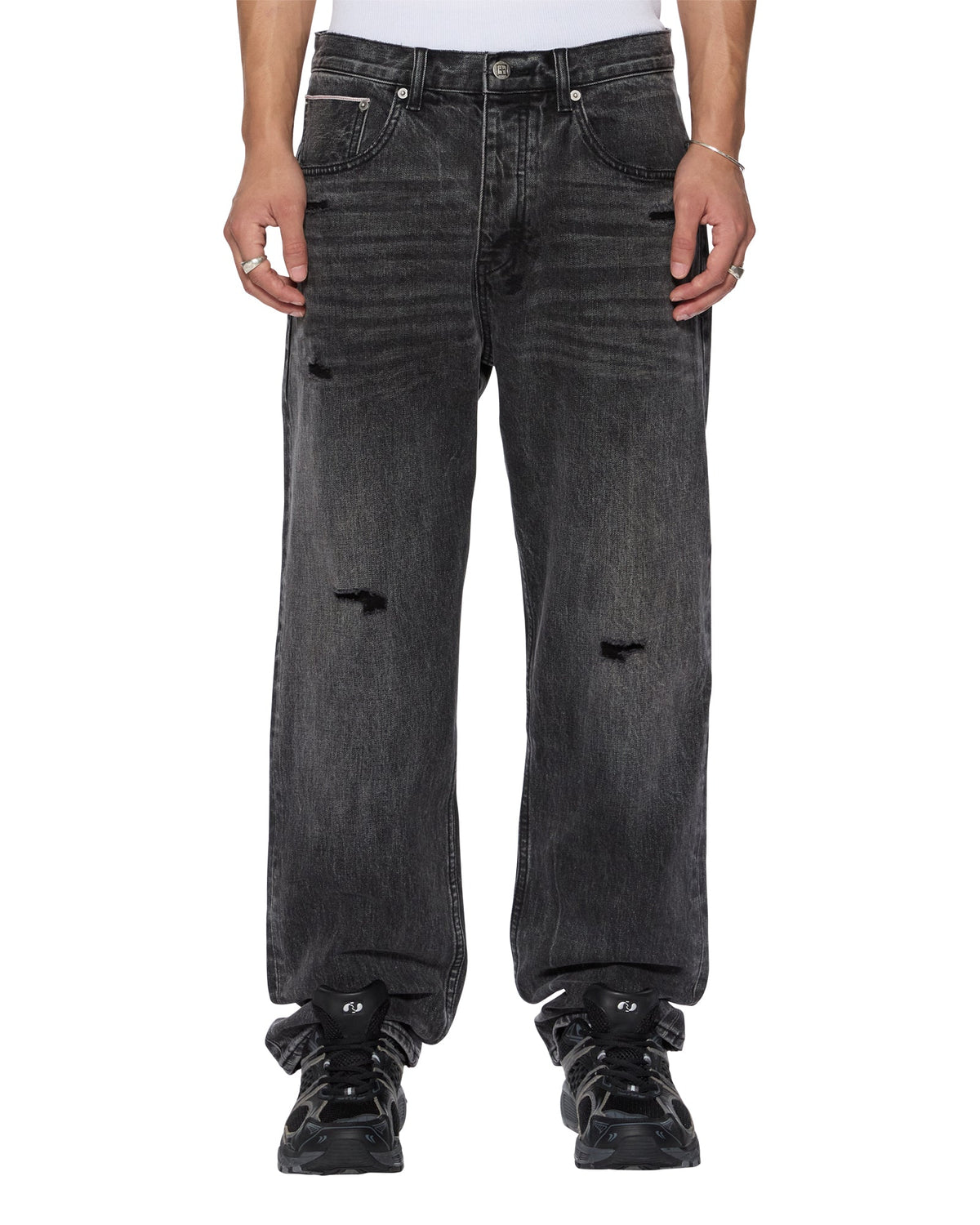 MENS ANTI K SELVEDGE REPLIKA BLACK DENIM JEANS
