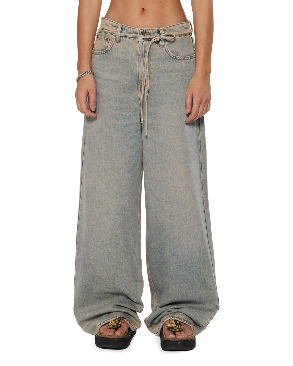 WOMENS BAGGY JEAN DIRTY DENIM JEANS
