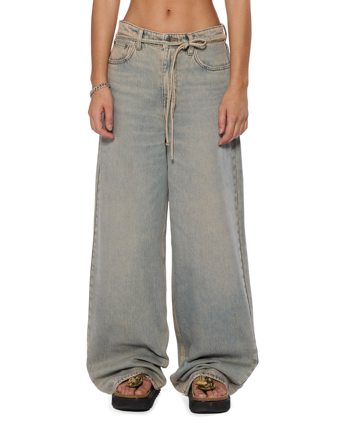 WOMENS BAGGY JEAN DIRTY DENIM JEANS