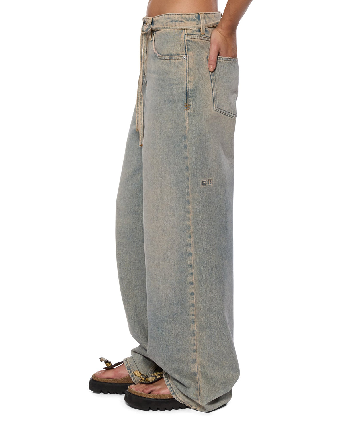 WOMENS BAGGY JEAN DIRTY DENIM JEANS