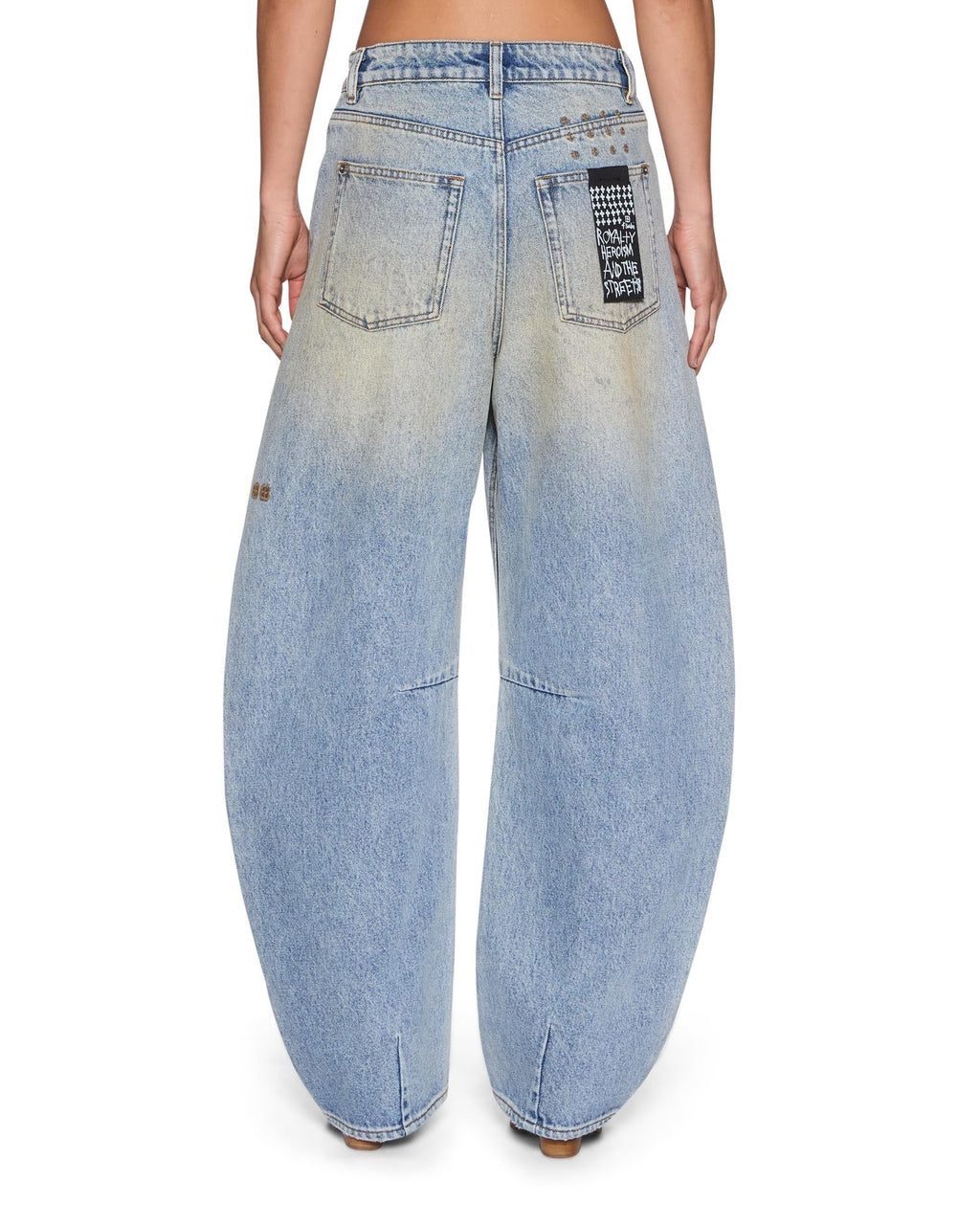 Womens Barrel Jean Field Blue Relaxed Denim Jeans - Denim