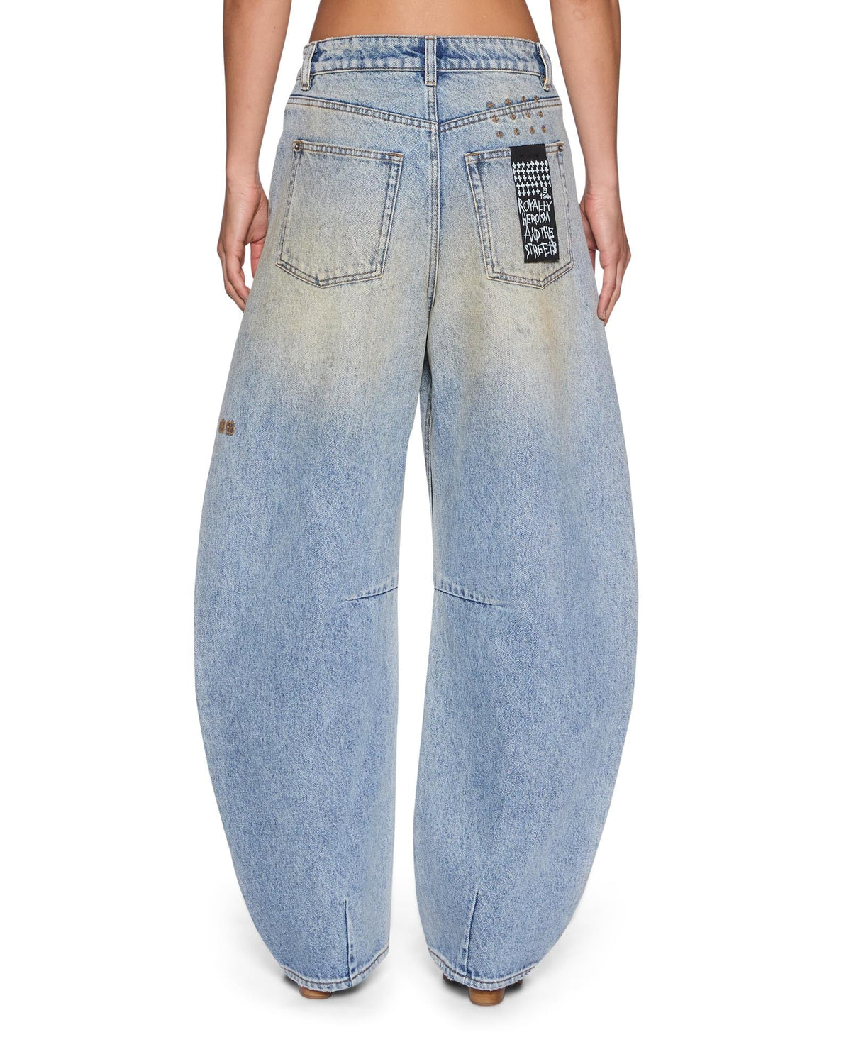 Womens Barrel Jean Field Blue Relaxed Denim Jeans - Denim