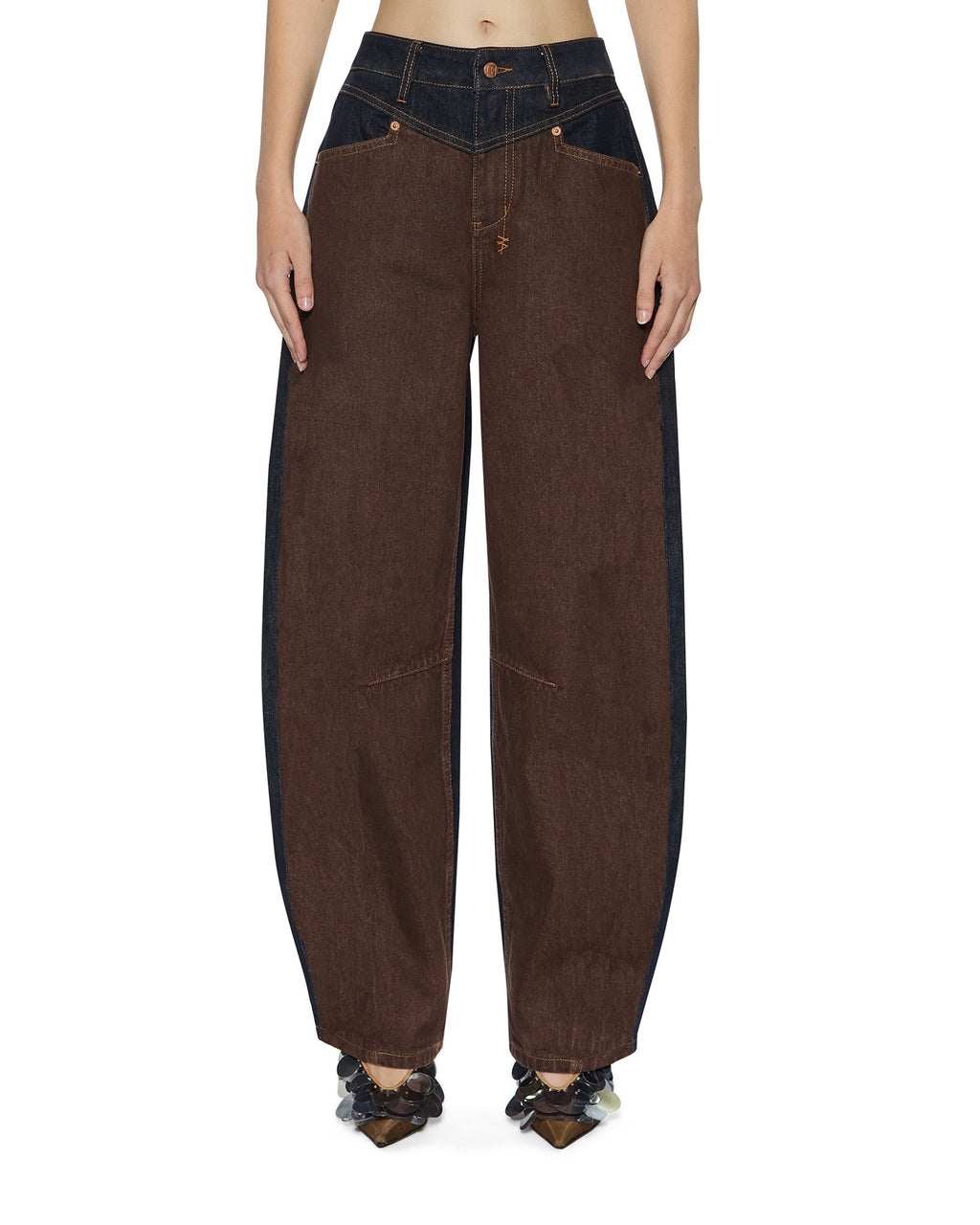 WOMENS BARREL JEAN ORIGINAL SPLICED DENIM JEANS