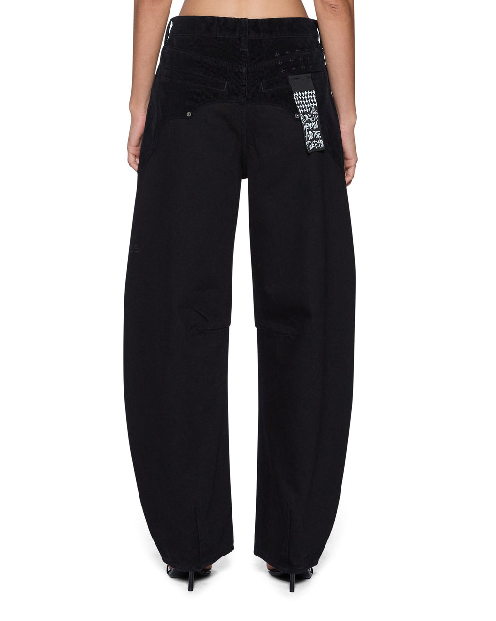 WOMENS BARREL JEAN SALOON BLACK DENIM JEANS