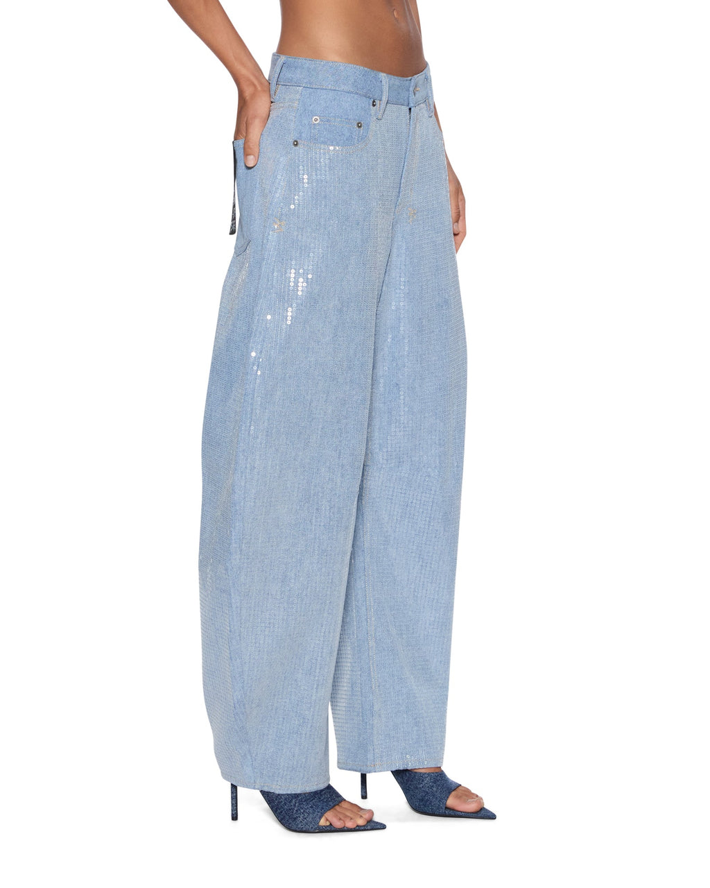 WOMENS BARREL JEAN SEQUIN SPIRIT SPARK DENIM JEANS