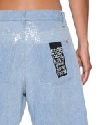 WOMENS BARREL JEAN SEQUIN SPIRIT SPARK DENIM JEANS