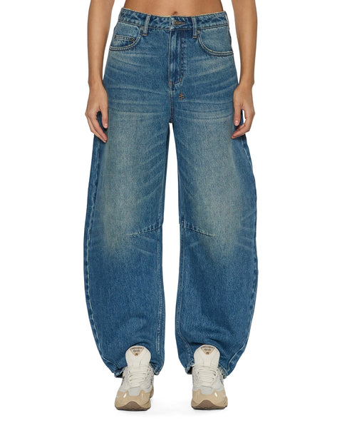 Womens Barrel Texas Blue Barrel Leg Denim Jeans | Ksubi ++