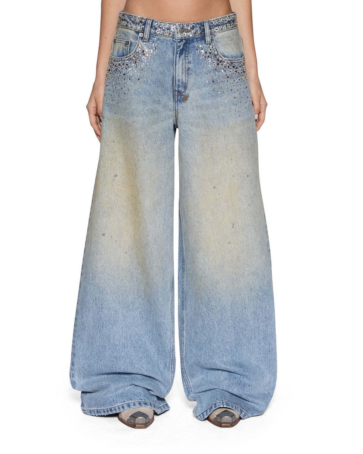 Womens Lax Jean Field Blue Spark Oversized Denim Jeans - Denim