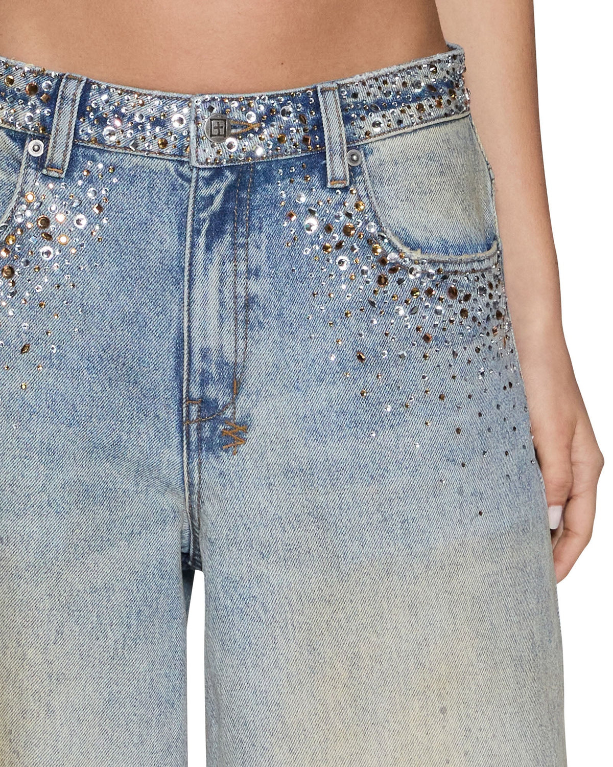 Womens Lax Jean Field Blue Spark Oversized Denim Jeans - Denim
