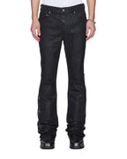 Mens Bronko Backstage Black Studded Bootcut Denim Jeans - Grey