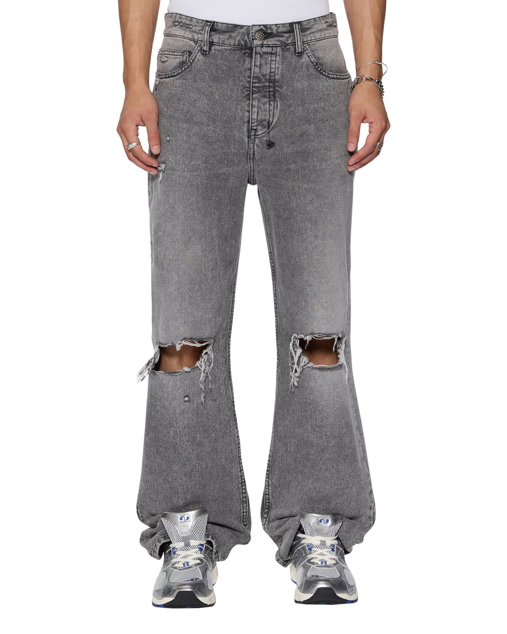 MENS BRONKO SMOKE TRASHED DENIM JEANS