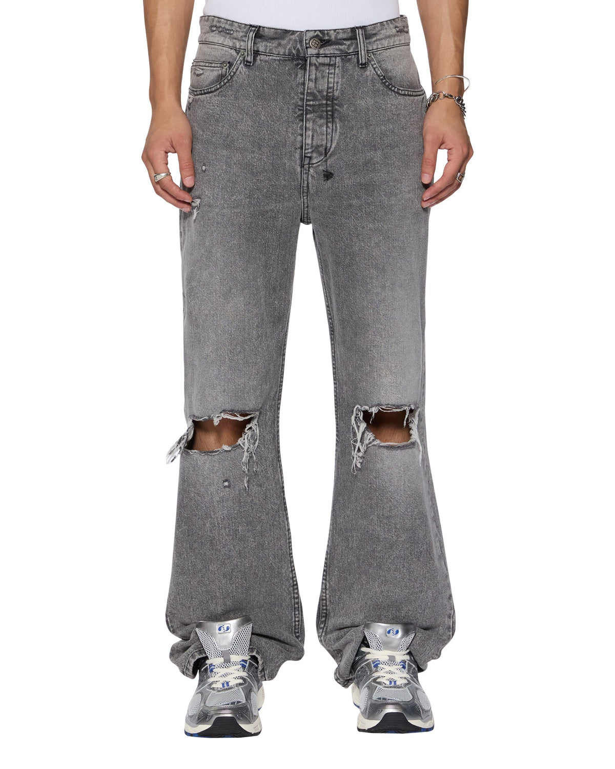 MENS BRONKO SMOKE TRASHED DENIM JEANS
