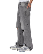 MENS BRONKO SMOKE TRASHED DENIM JEANS
